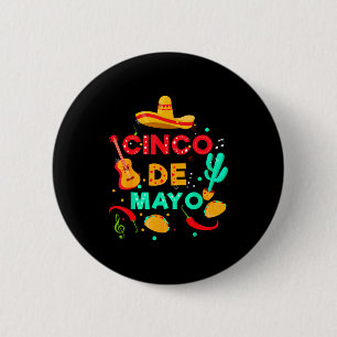 Frohes Cinco de Mayo, lasst uns Mexikanische Party Button