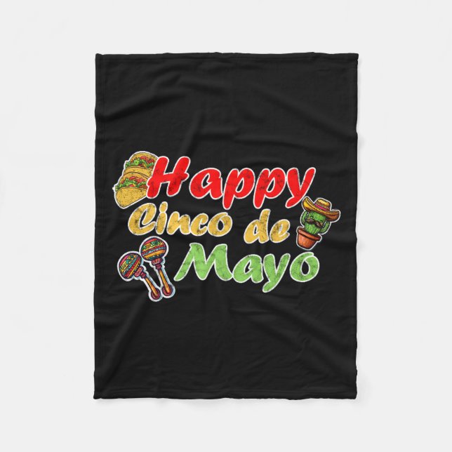 Frohes Cinco de Mayo lustige Mexiko-Feier Fleecedecke (Vorderseite)