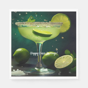 Frohes Cinco de Mayo Margarita mit Limetten Benutz Serviette