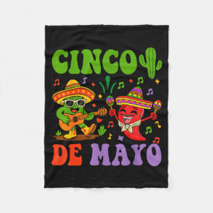 Frohes Cinco de Mayo mexikanischer Kaktus und Pfef Fleecedecke