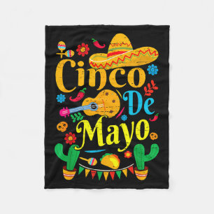 Frohes Cinco de Mayo mexikanischer Sombrero Margar Fleecedecke