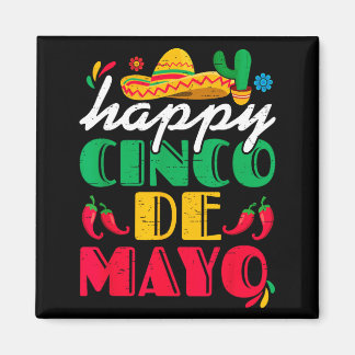 Frohes Cinco de Mayo mexikanischer Sombrero Margar Magnet