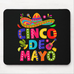 Frohes Cinco de Mayo mexikanischer Sombrero Margar Mousepad