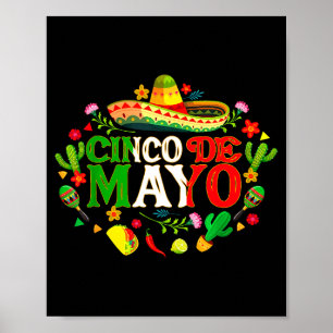 Frohes Cinco de Mayo mexikanischer Sombrero Margar Poster
