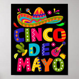 Frohes Cinco de Mayo mexikanischer Sombrero Margar Poster