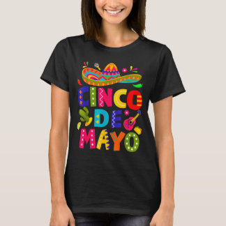 Frohes Cinco de Mayo mexikanischer Sombrero Margar T-Shirt