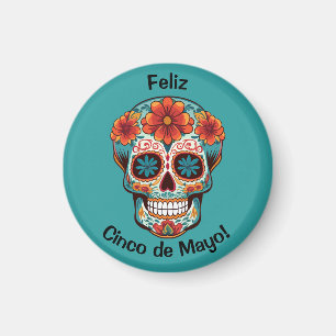 Frohes Cinco de Mayo! Zuckerschädel Magnet