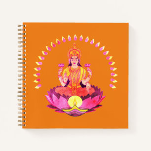Frohes Diwali - Deepalavi Lakshmi Göttin 1 Notizbuch