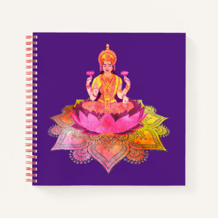 Frohes Diwali - Deepalavi Lakshmi Göttin 4 Notizbuch