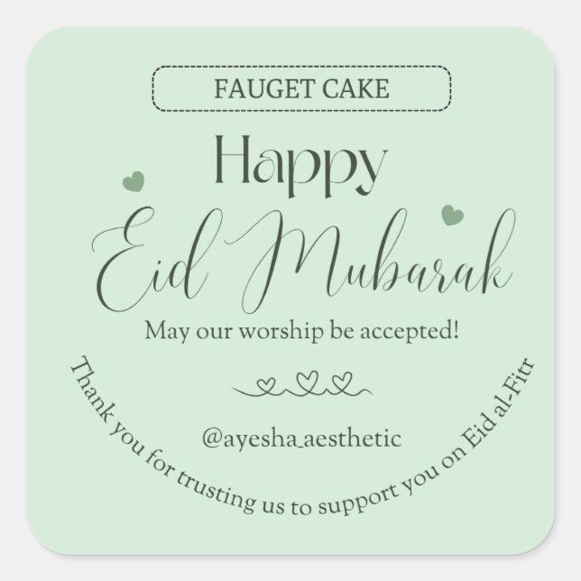 Frohes Eid Mubarak Ästhetik Aufkleber | Minimal Is (Vorderseite)