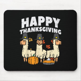 Frohes Erntedankfest 3 Llama Herbst Herbst Alpaka  Mousepad
