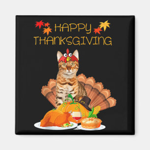 Frohes Erntedankfest Bengal Katze Geschenk Katze L Magnet
