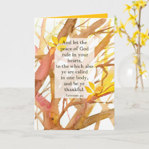 Frohes Erntedankfest Bibelvers Colossians Herbst Karte