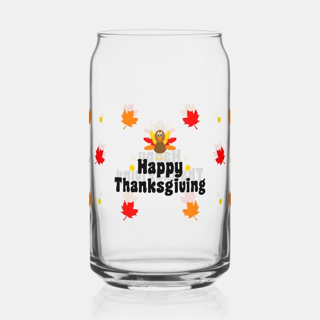 Frohes Erntedankfest Can Glas Fall Trinkglas (Vorderseite)