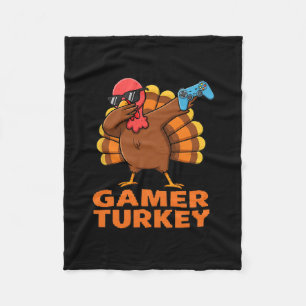 Frohes Erntedankfest Dabbing Gamer Truthahn Fleecedecke