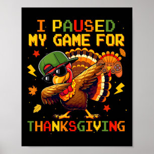 Frohes Erntedankfest Gamer Dabbing Truthahn Gamer Poster