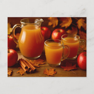 Frohes Erntedankfest Herbst Apfelsaft Postkarte