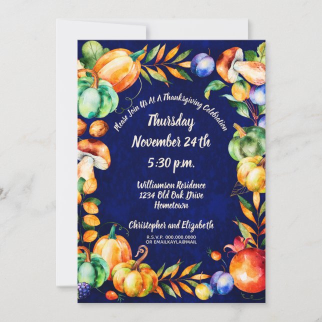 Frohes Erntedankfest Herbst Erntefeier Einladung (Vorderseite)