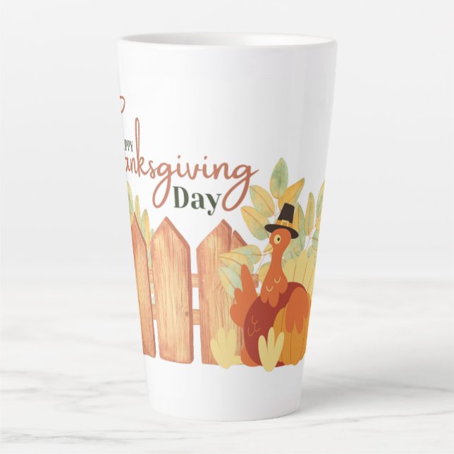 Frohes Erntedankfest  Herbst Milchtasse (Vorderseite)