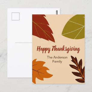 Frohes Erntedankfest Herbstlaub und Ihr Name Postkarte