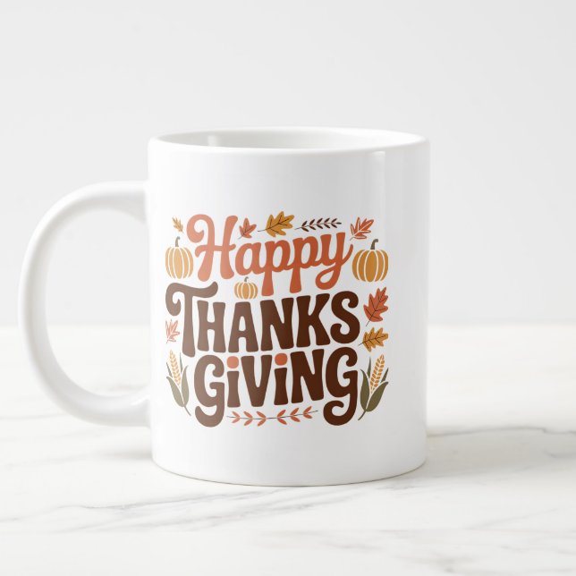 Frohes Erntedankfest Jumbo-Tasse (Links)