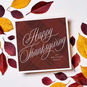 Frohes Erntedankfest kariert Serviette