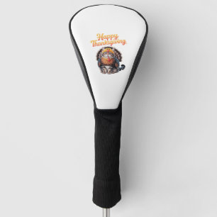 Frohes Erntedankfest Katze Truthahntag Herbstklass Golf Headcover