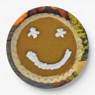 Frohes Erntedankfest Kürbiskuchen Pappteller