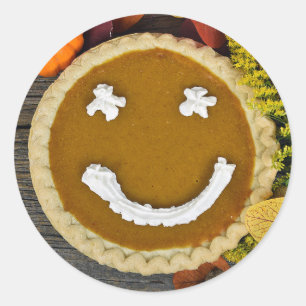 Frohes Erntedankfest Kürbiskuchen Runder Aufkleber