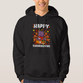 Frohes Erntedankfest  Nilpferd Truthahn Herbst Nil Hoodie