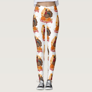 Frohes Erntedankfest Pilger Truthahn Leggings