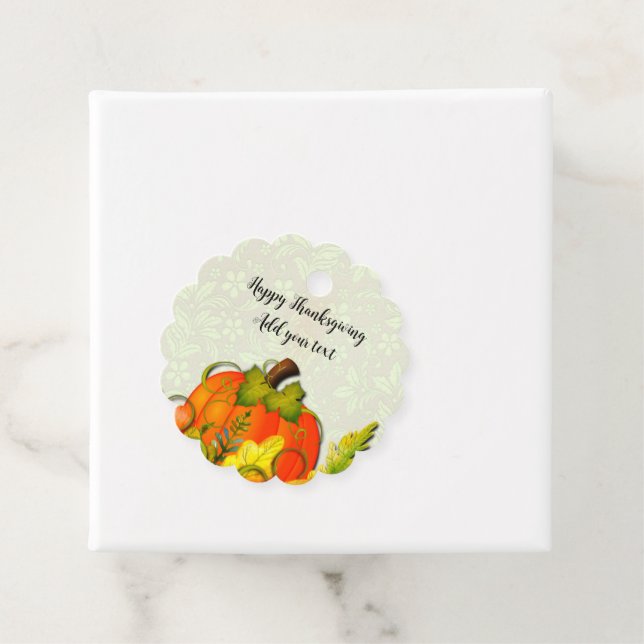 Frohes Erntedankfest Pumpkin Blätter Herbst Festiv Geschenkanhänger (Beispiel)