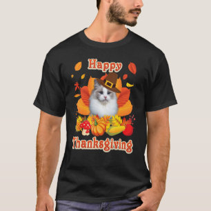 Frohes Erntedankfest Ragdoll-Katze Für die ich dan T-Shirt