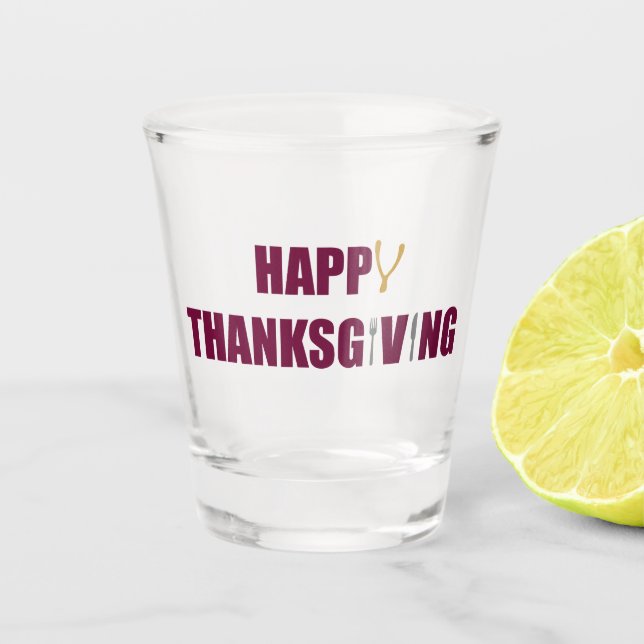Frohes Erntedankfest Schnapsglas (Vorderseite)