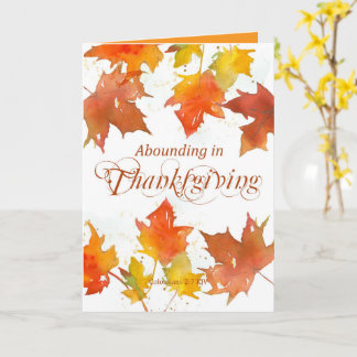 Frohes Erntedankfest Schrift Colossians Herbstblat Karte