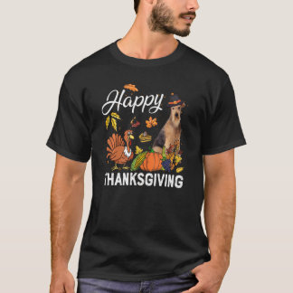Frohes Erntedankfest Süßer Fox Terrier Truthahn Kü T-Shirt