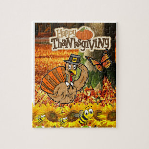 Frohes Erntedankfest Tag Puzzle Truthahn