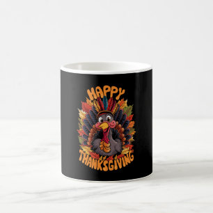 Frohes Erntedankfest Truthahn Familie Herbst Kaffeetasse