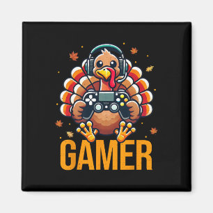 Frohes Erntedankfest Truthahn Gamer Herbst Videosp Magnet