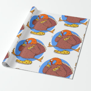 frohes Erntedankfest Truthahnpizza lustig Geschenkpapier