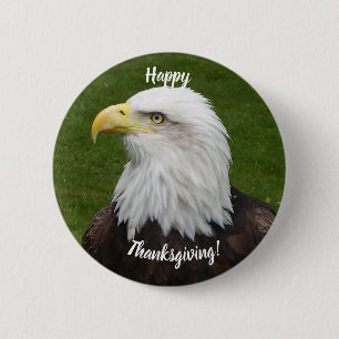 Frohes Erntedankfest Weißkopfseeadler Button
