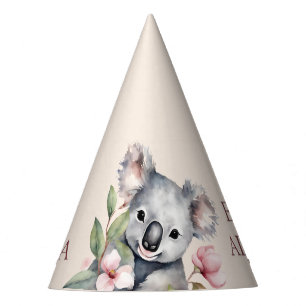 Frohes erstes Geburtstag Wasserfarben Koala Partyhütchen