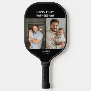 Frohes erstes Vatertags-Fotocollage Pickleball Schläger