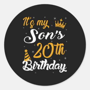 Frohes Es ist der 20. Geburtstag meines Sohnes 200 Runder Aufkleber