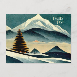Frohes Fest. Weihnachtskarte mit Art Deco Motiv Postkarte