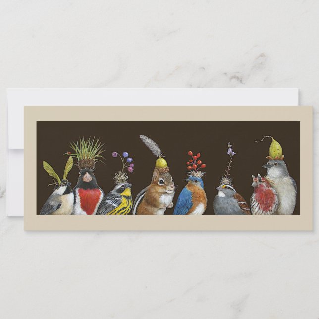 Frohes Flachbild "Chip hat das Party abgestürzt." Einladung (Vorderseite)