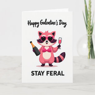 Frohes Galentines Day Wilde Waschbär Karte