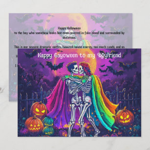 🌈🎃Frohes Gayoween Freundeskarten-Design Einladung