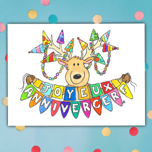 Frohes Geburtstag - französisch Postkarte