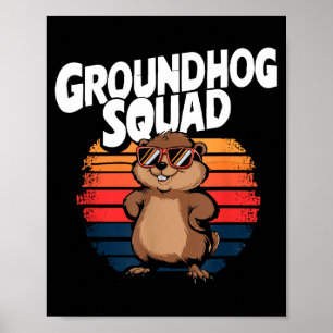 Frohes Groundhog Day 2025 - Lustige Groundhog-Grup Poster
